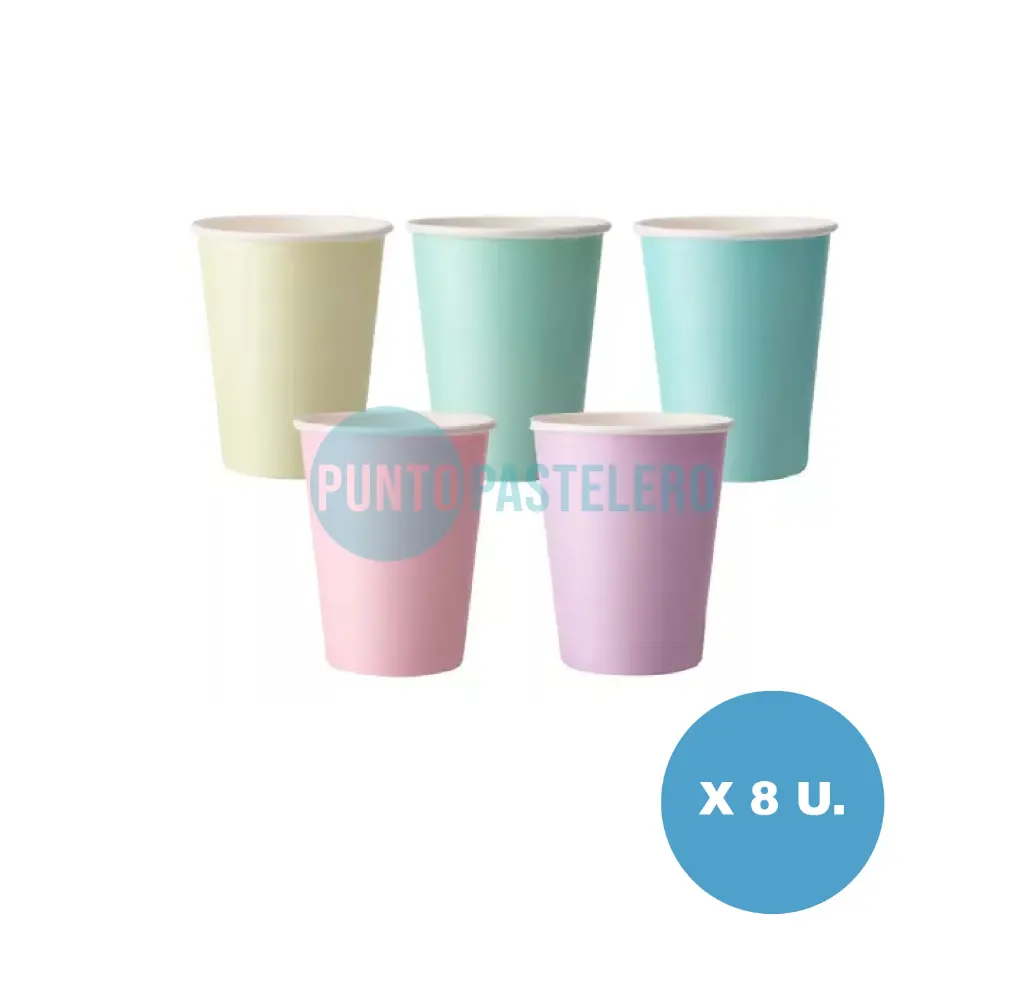 VASO POLIPAPEL COLORES 240 CC (X 10 U.)