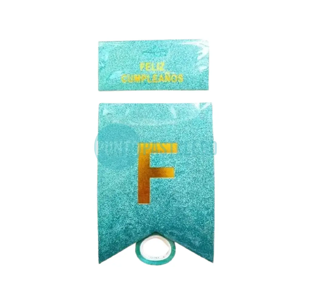 BANDERIN FELIZ CUMPLEAÑOS DILAX GLITTER CELESTE