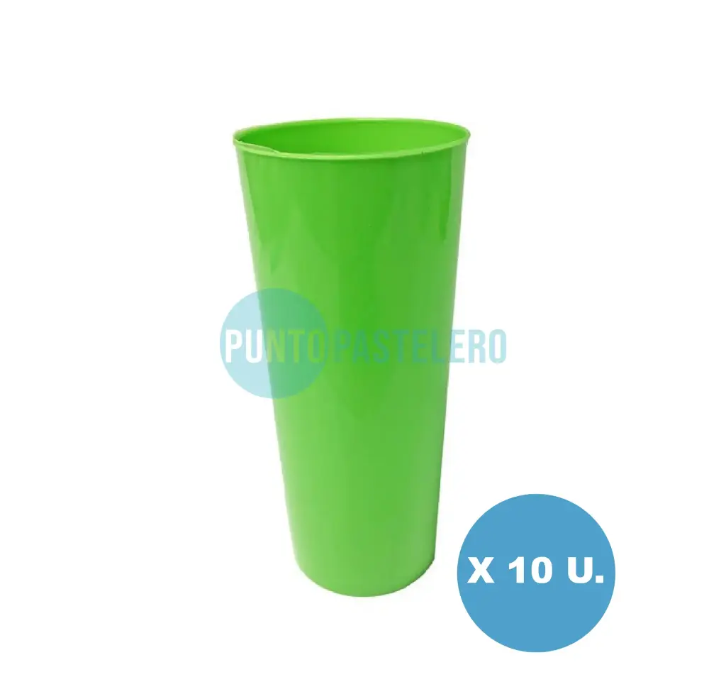 VASO TRAGO LARGO KOVALPLAST VERDE (X 10 U.)