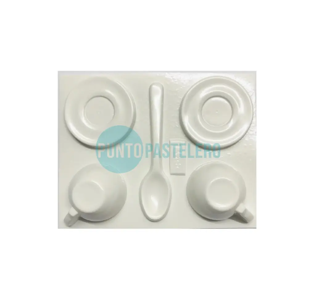 PLACA ACETATO FIGURA TAZA CUCHARA Y PLATO CHICO [B3]