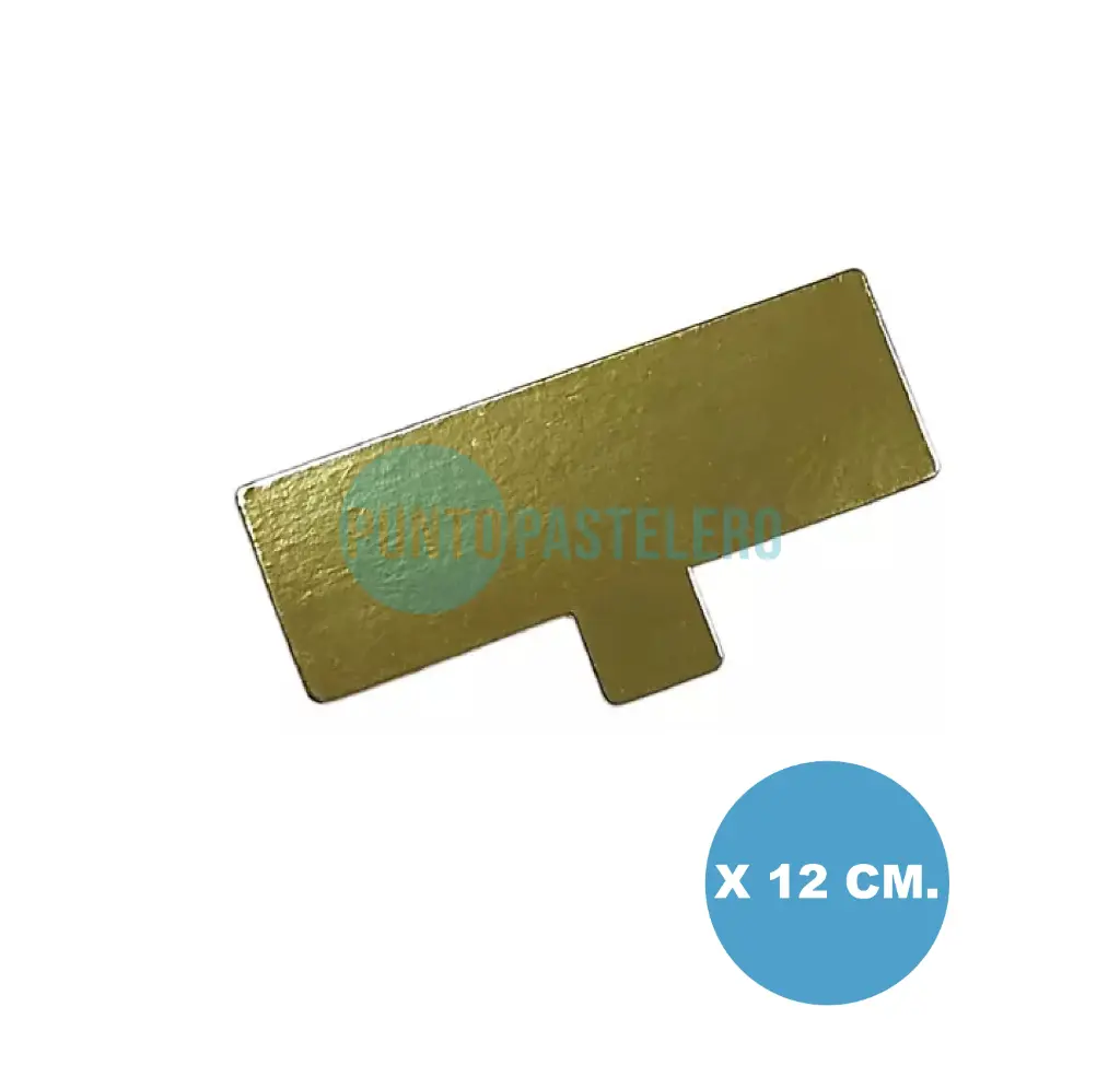 BASE RECTANGULAR LINGOTE DORADA CON PESTAÑA (12 CM)