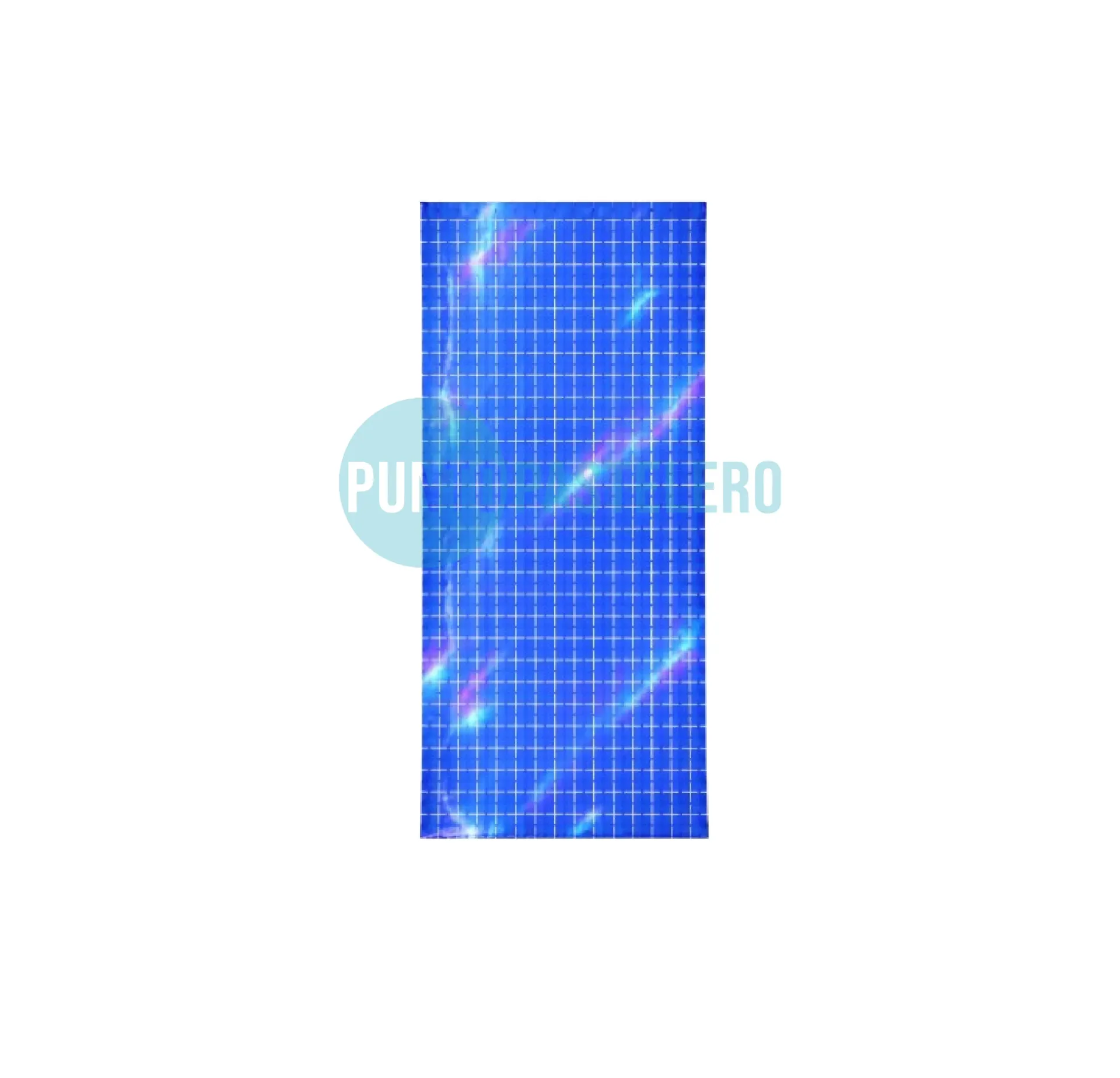 CORTINA METALIZADA BRICK WALL CHICO AZUL LASER (1 X 2 MT.)