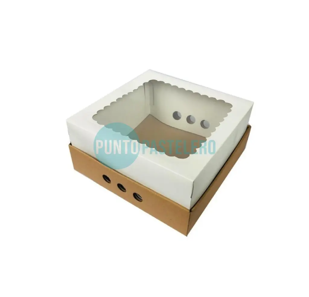 [CAJ102] CAJA PARA DESAYUNO BASE MICRO Y TAPA VISOR (25X25X12 CM) [100]