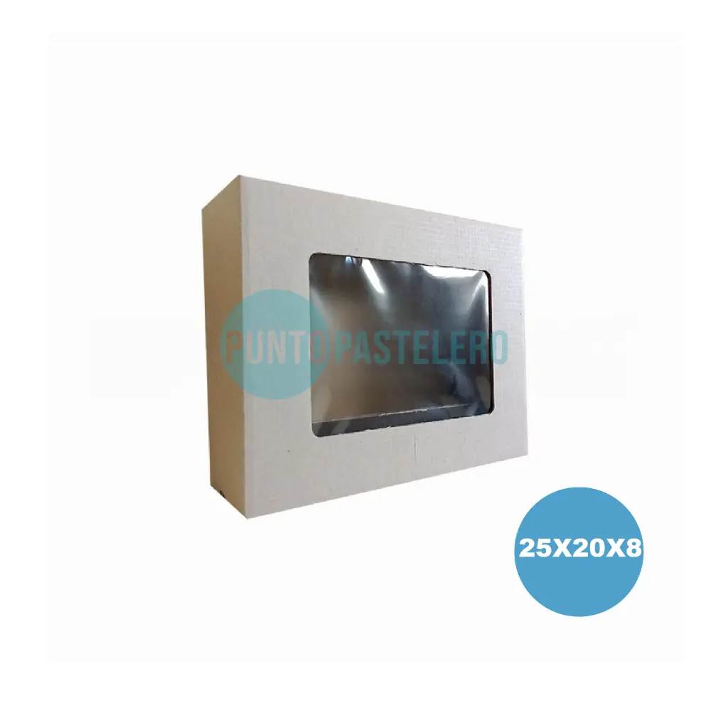 [CAJ190K] CAJA PARA DESAYUNO/MASAS CON VISOR KRAFT MICROCORRUGADO (25X20X8CM) [107]