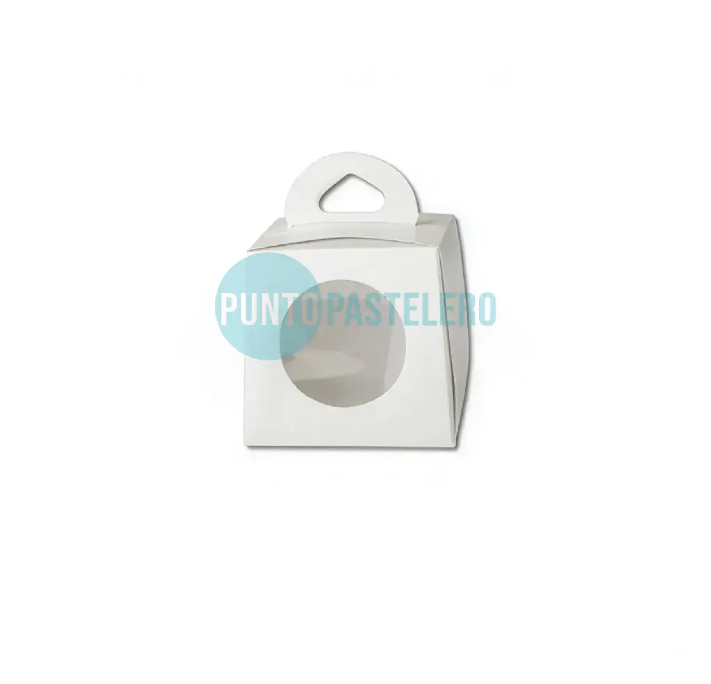 CAJA CARTULINA VISOR PARA CUPCAKE, MINI O GOLOSINAS (10X10X9.5 CM) [55]
