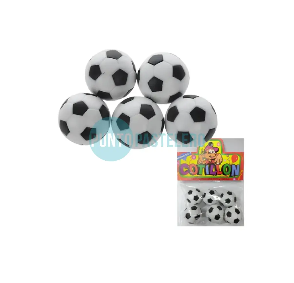 [7798125576700] PELOTITAS DE FUTBOL BLANCO Y NEGRO (X 6 U.)