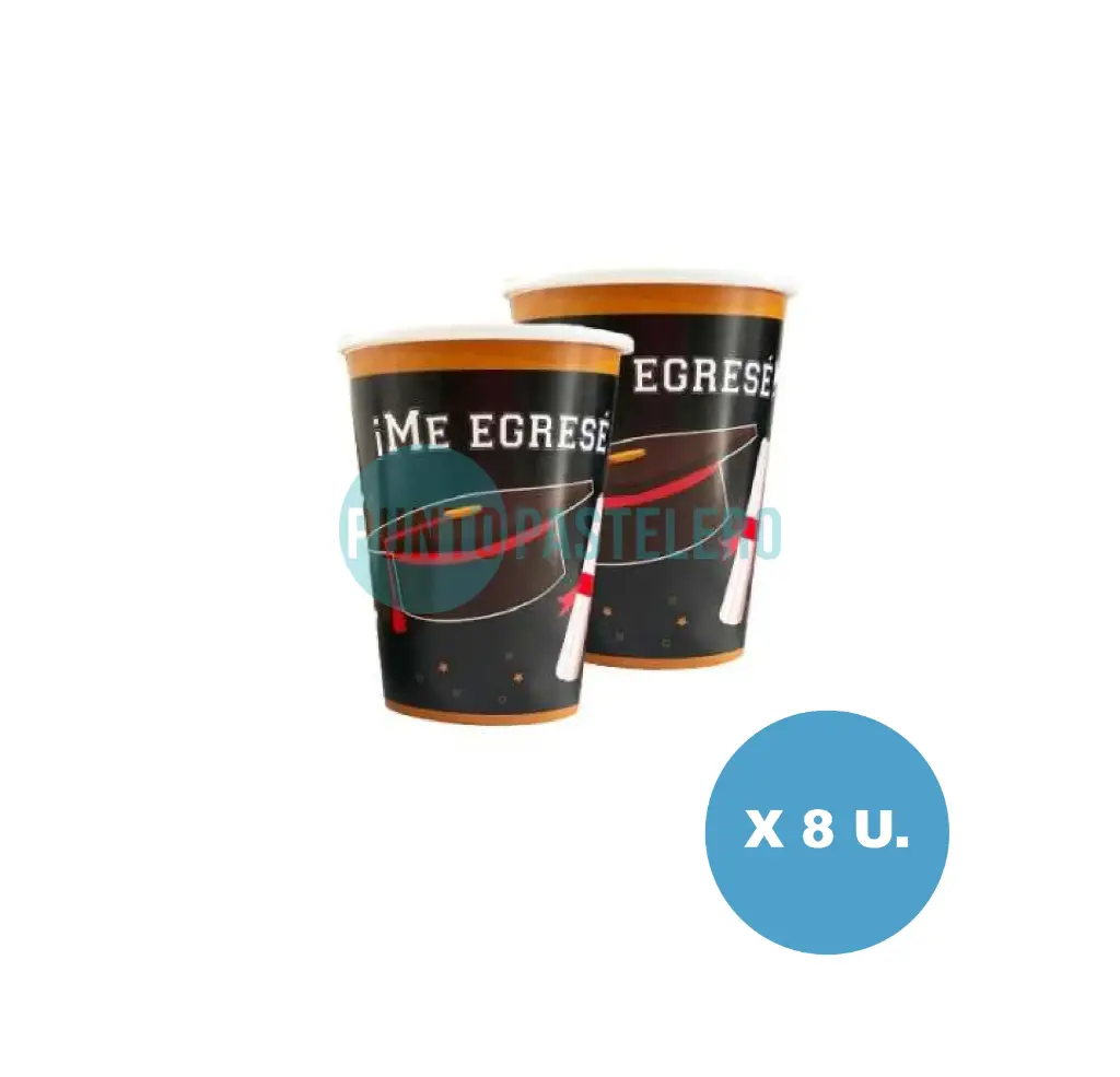VASO POLIPAPEL EGRESADOS 240 CC (8 U.)