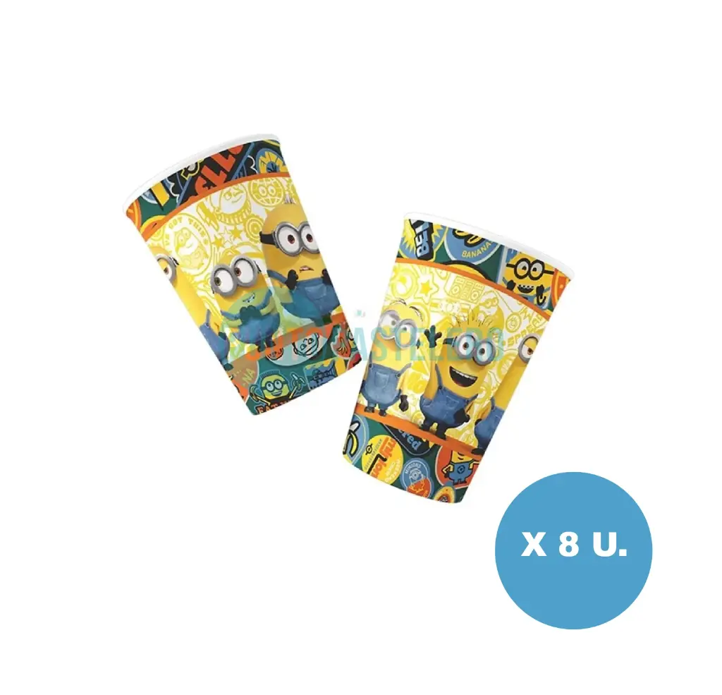 VASO POLIPAPEL MINIONS (8 U.)