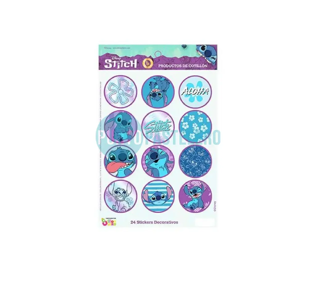 STICKERS EN PLANCHA STITCH (24 U.)