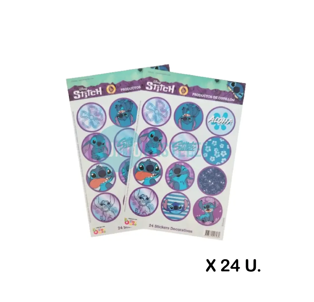 STICKERS EN PLANCHA STITCH (24 U.)