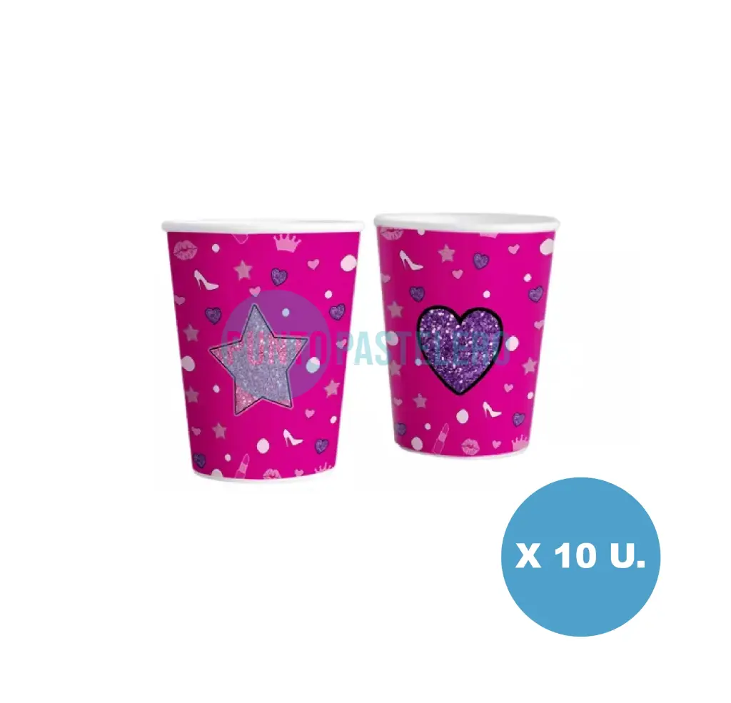 VASO POLIPAPEL BARBIE GIRLS 240 CC (X 8 U.)