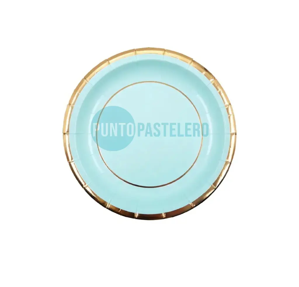 [7799051004916] PLATO POLIPAPEL CARTON VERDE PASTEL GUARDA DORADA (8 U.)