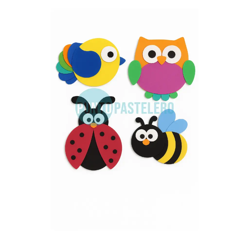 APLIQUE GOMA EVA ANIMALITOS ( X 3 U.)