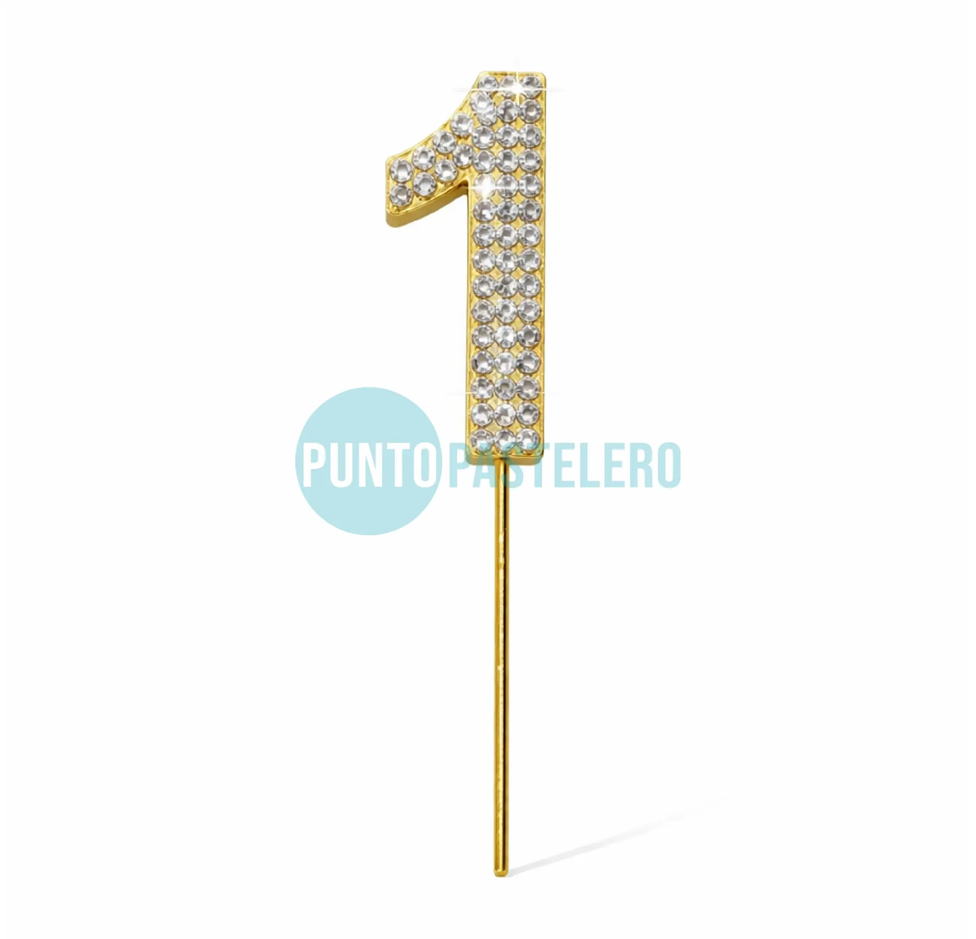 PINCHE NUMERO CON STRASS DORADO (N°1)