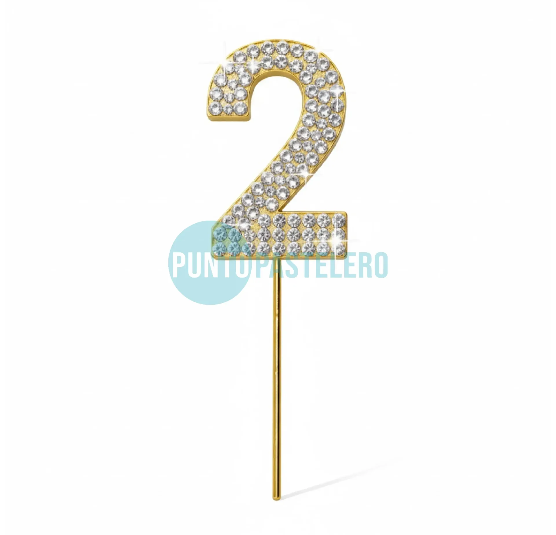 PINCHE NUMERO CON STRASS DORADO (N°2)