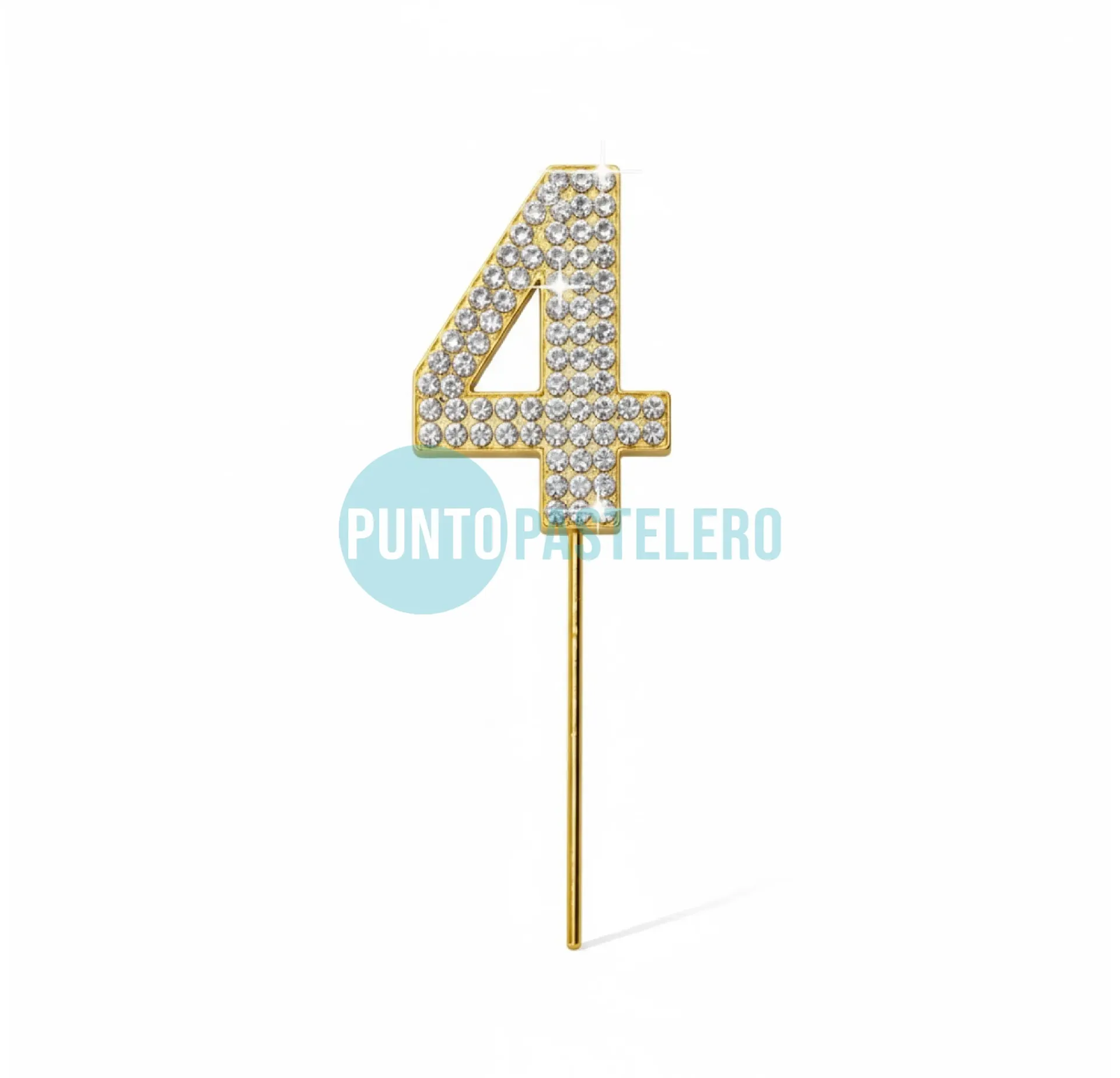 PINCHE NUMERO CON STRASS DORADO (N°4)