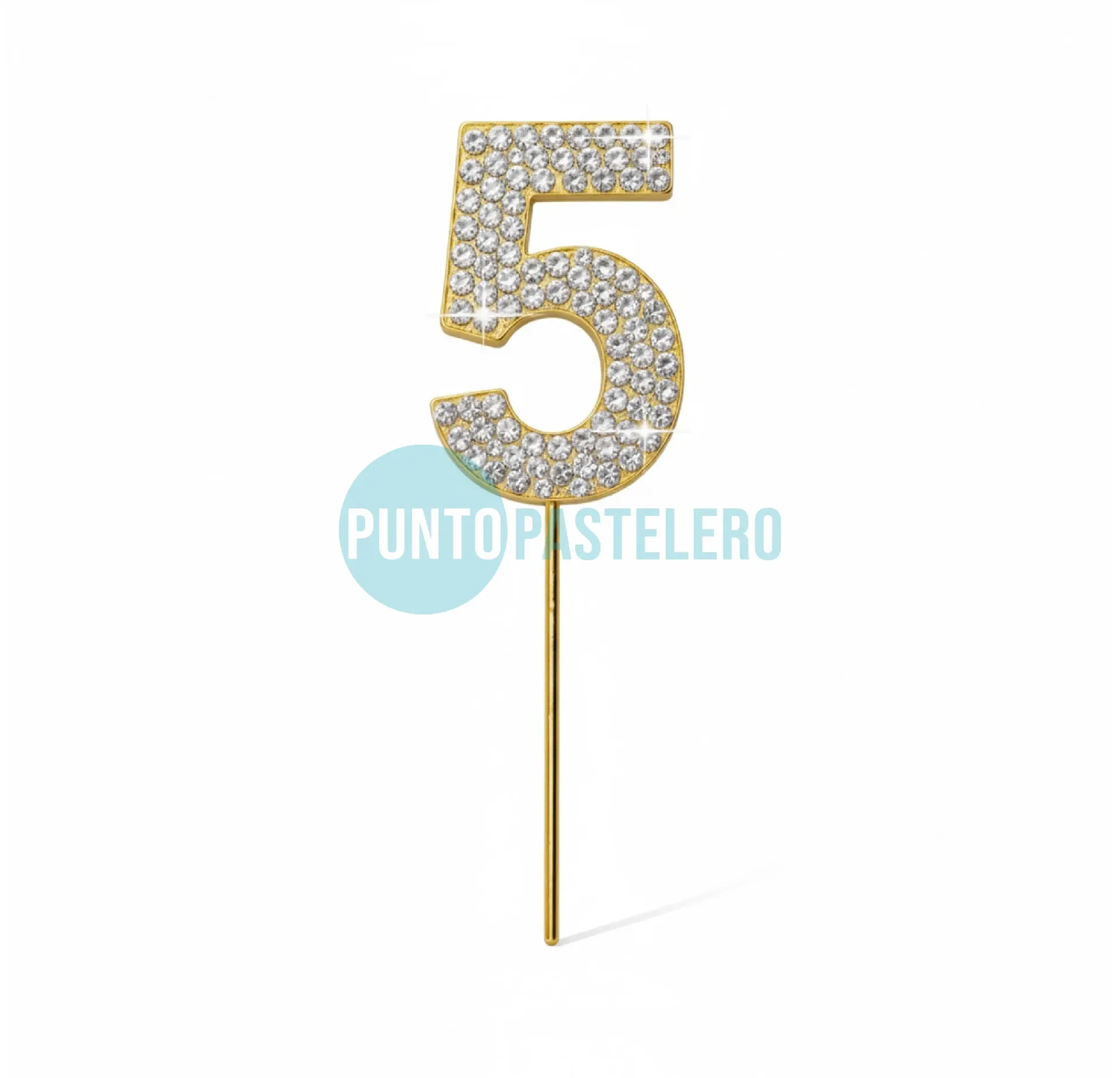 [7799088035860] PINCHE NUMERO CON STRASS DORADO (N°5)