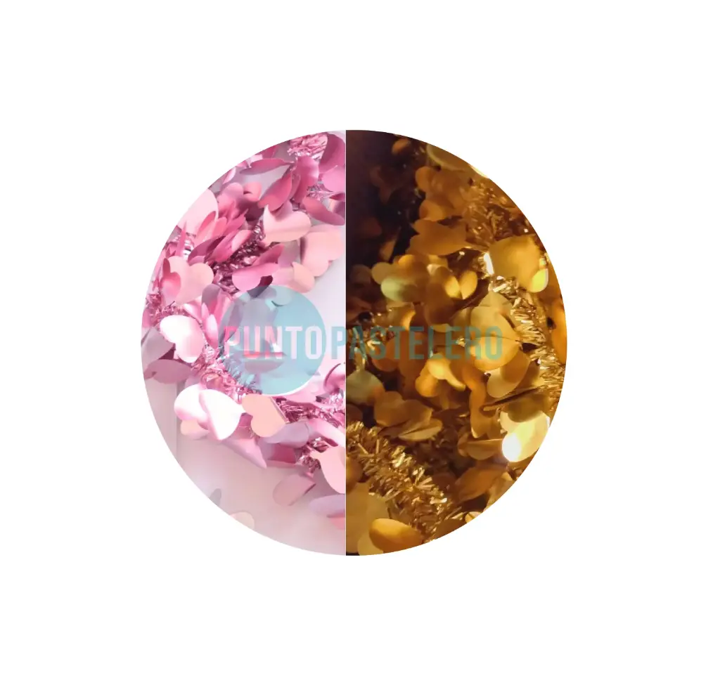 GUIRNALDA MATE CORAZONES (2 MT) (ROSA-ORO)