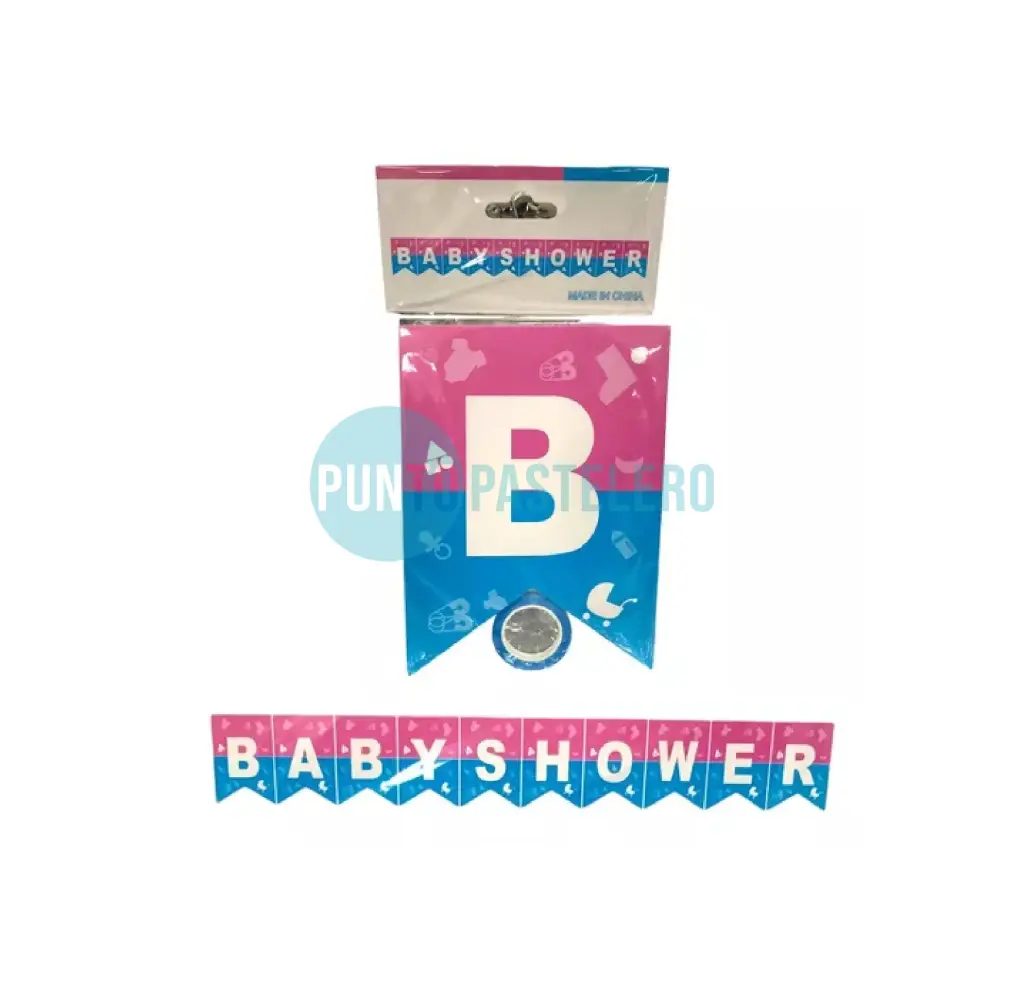 BANDERIN BABY SHOWER BICOLOR