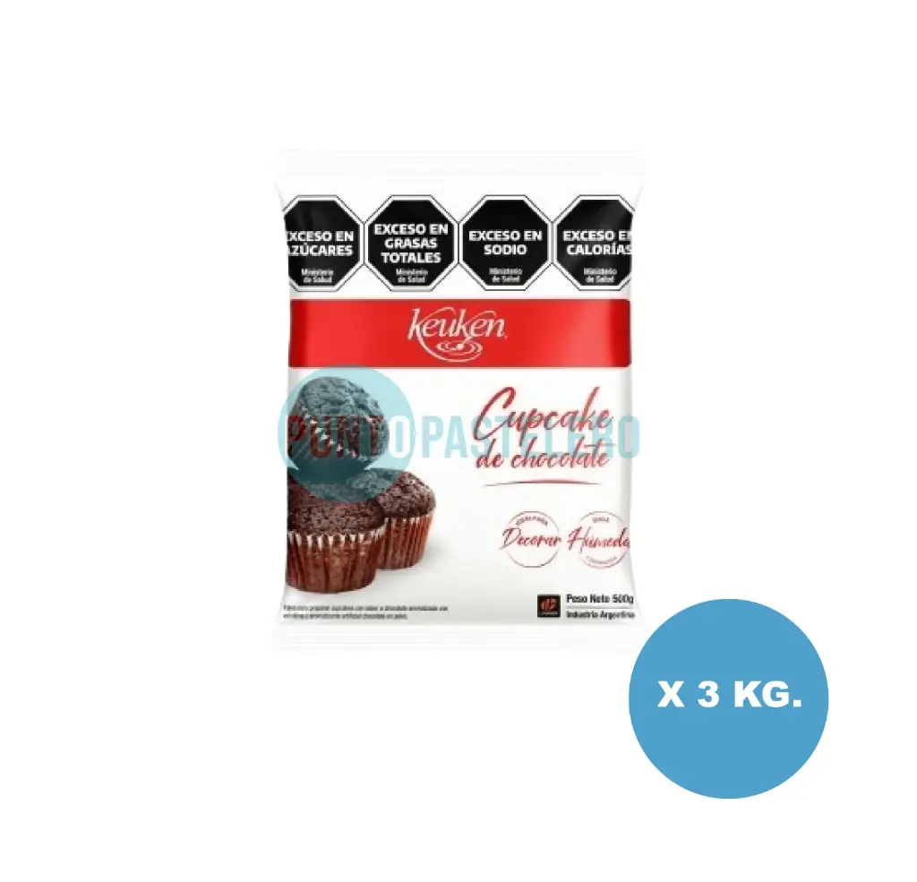 [CUPC3] PREMEZCLA CUPCAKES CHOCOLATE LODISER (X 3 KG.)