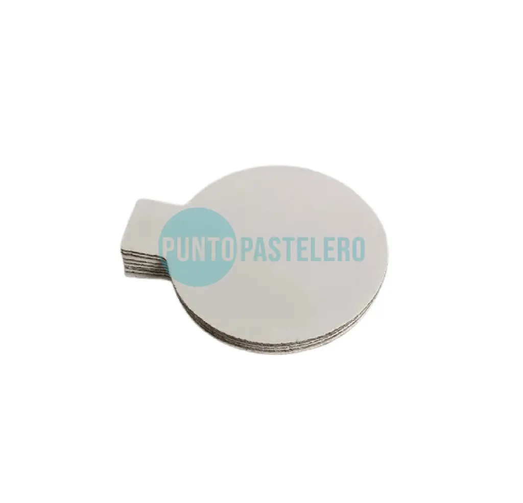 DISCO BLANCO BASE TORTA (12 CM) CON PESTAÑA