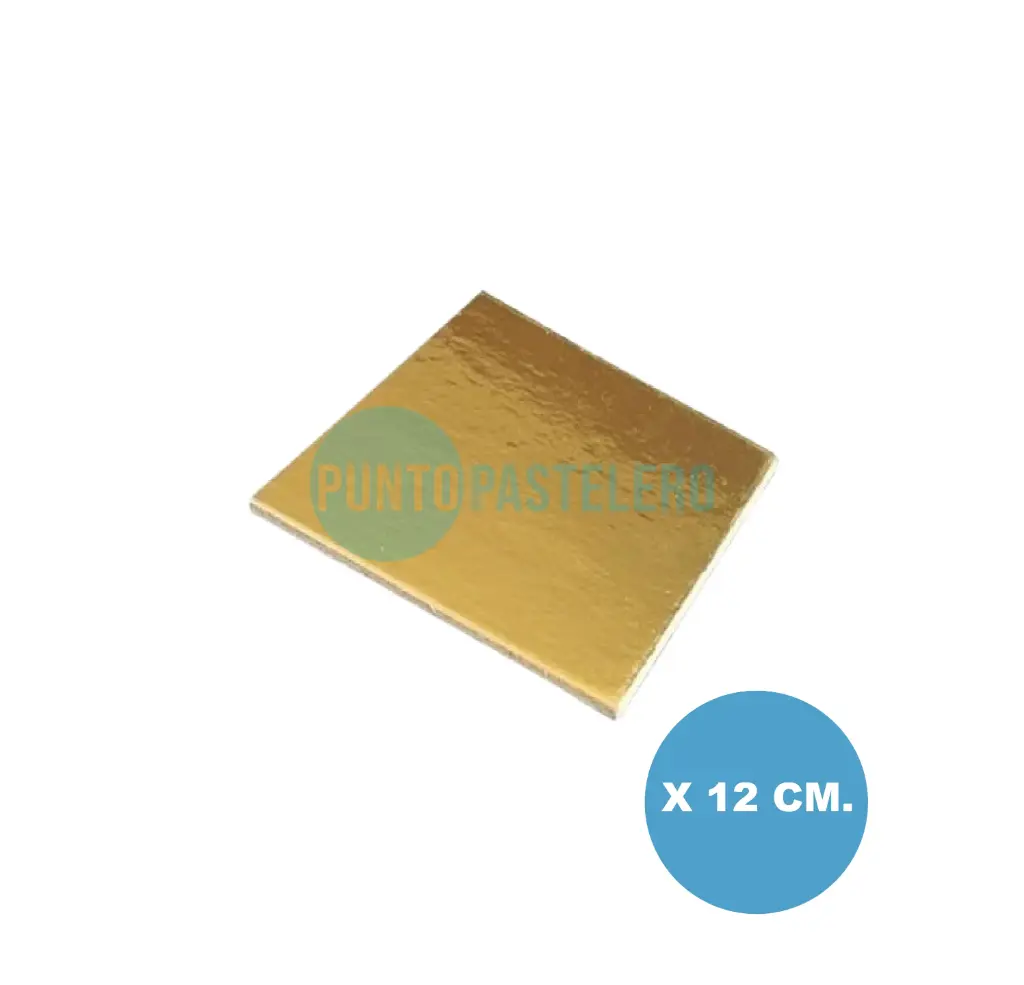 DISCO CUADRADO DORADO (12 CM)