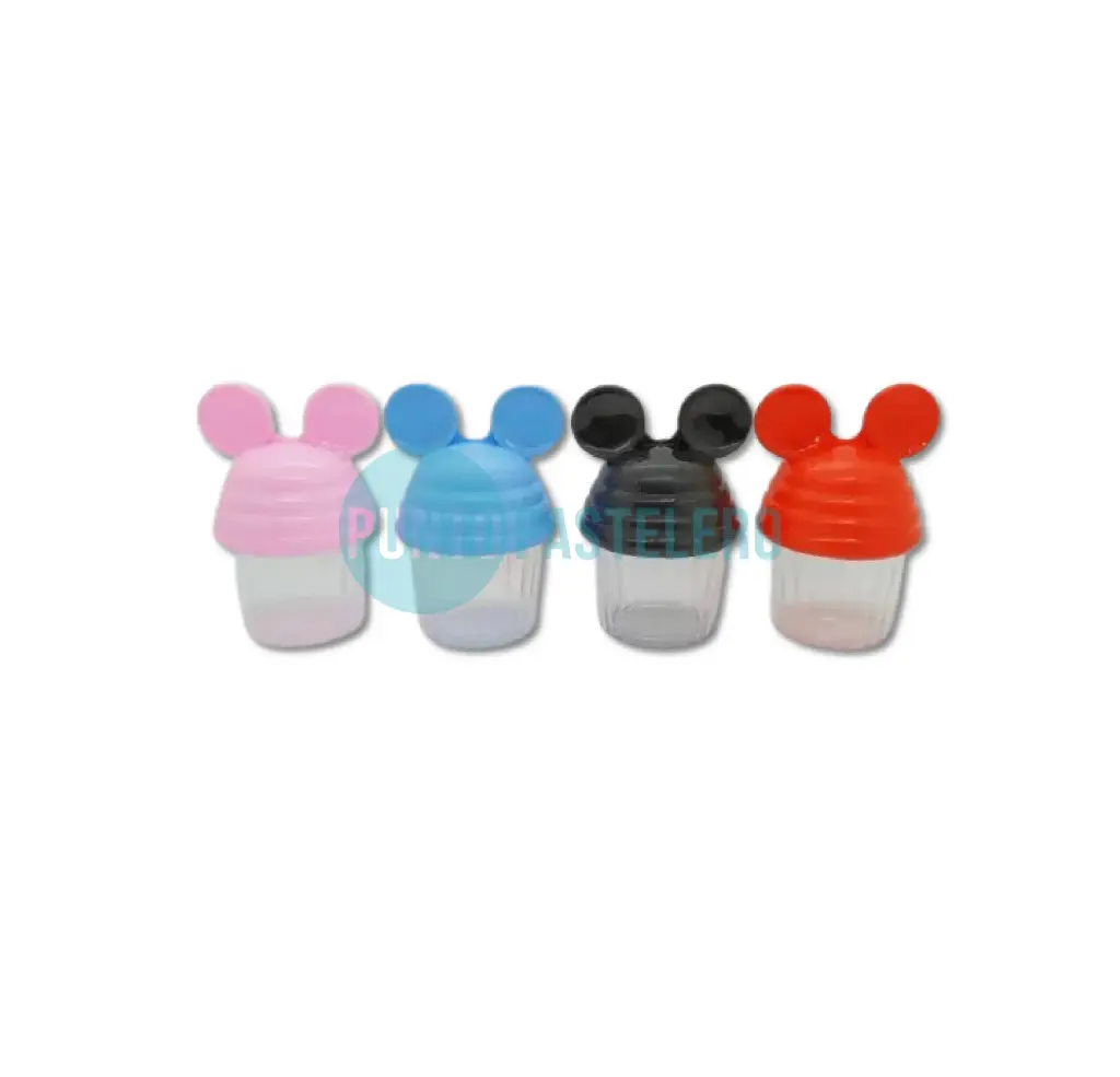 MICKEY MINNIE CARAMELERA TRANSPARENTE (ROJO/ROSA/NEGRO) (7 X 6 CM)