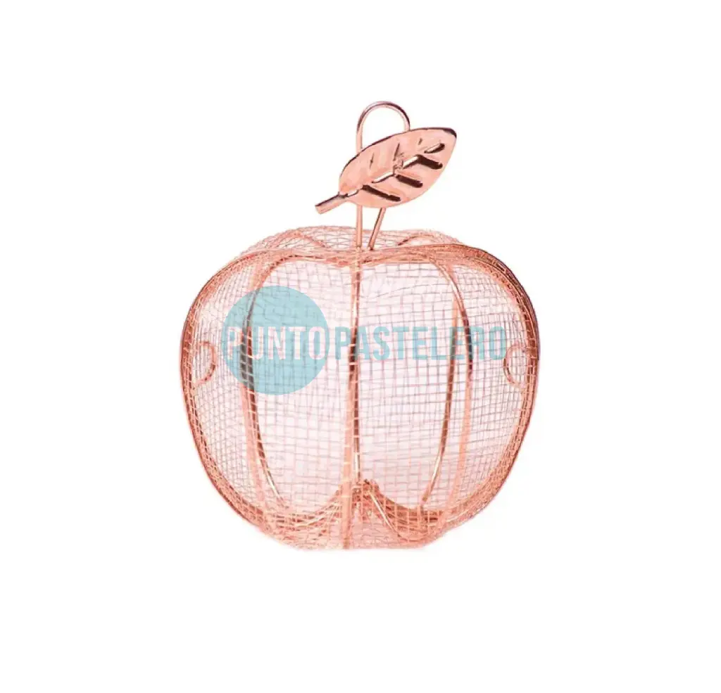 JAULA MANZANA ROSA GOLD (9 X 8 CM)