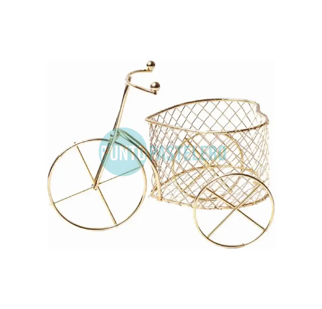 BICICLETA CORAZON DORADA (12 X 7.5 CM)