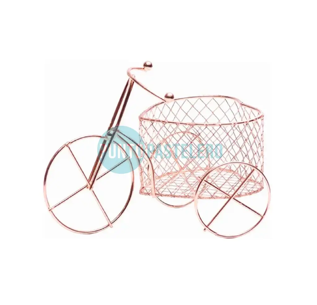 BICICLETA CORAZON ROSA GOLD (12 X 7.5 CM)