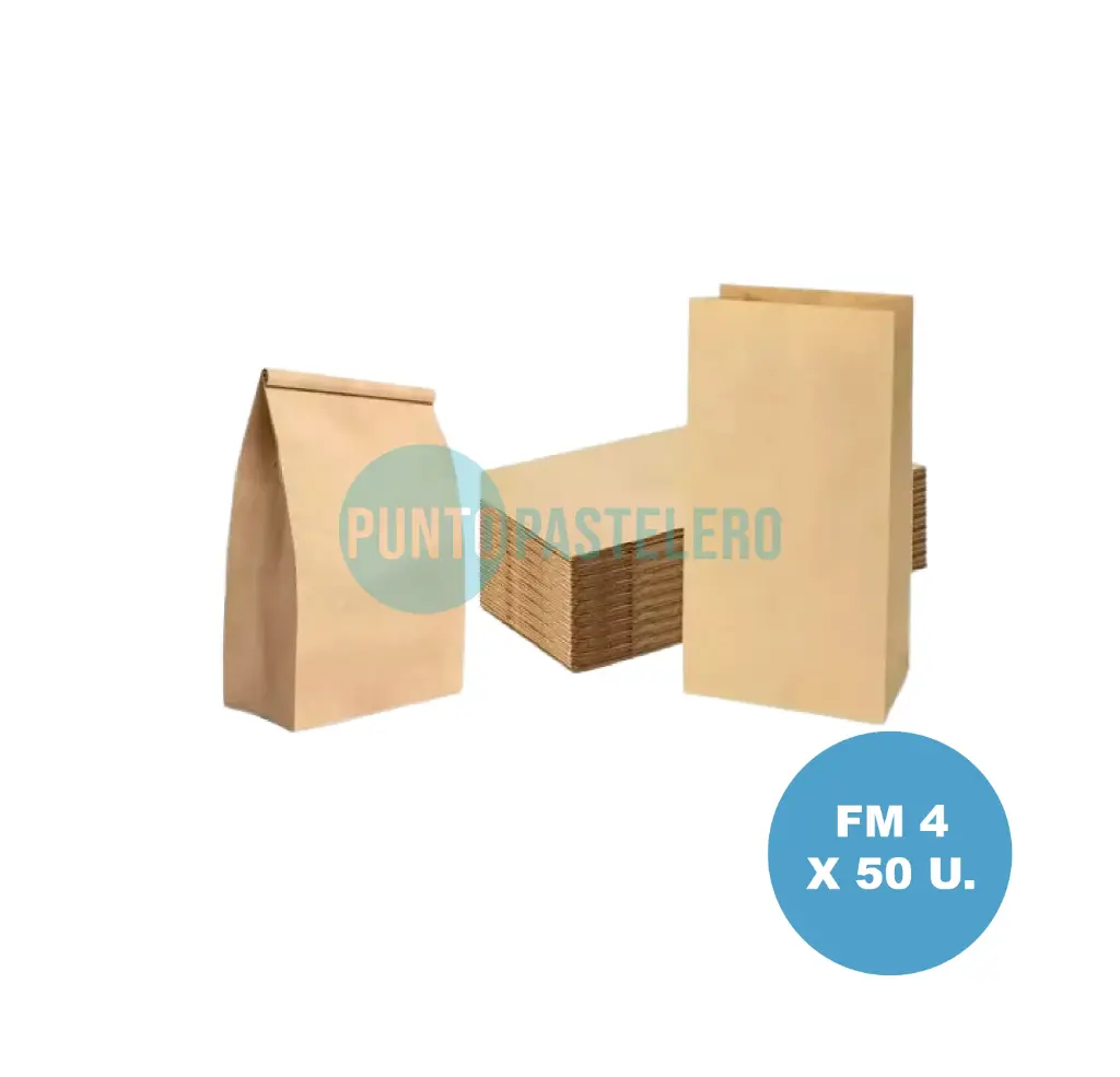 BOLSA PAPEL KRAFT DELIVERY FM 4 (16X25X8CM) (X 50 U.)
