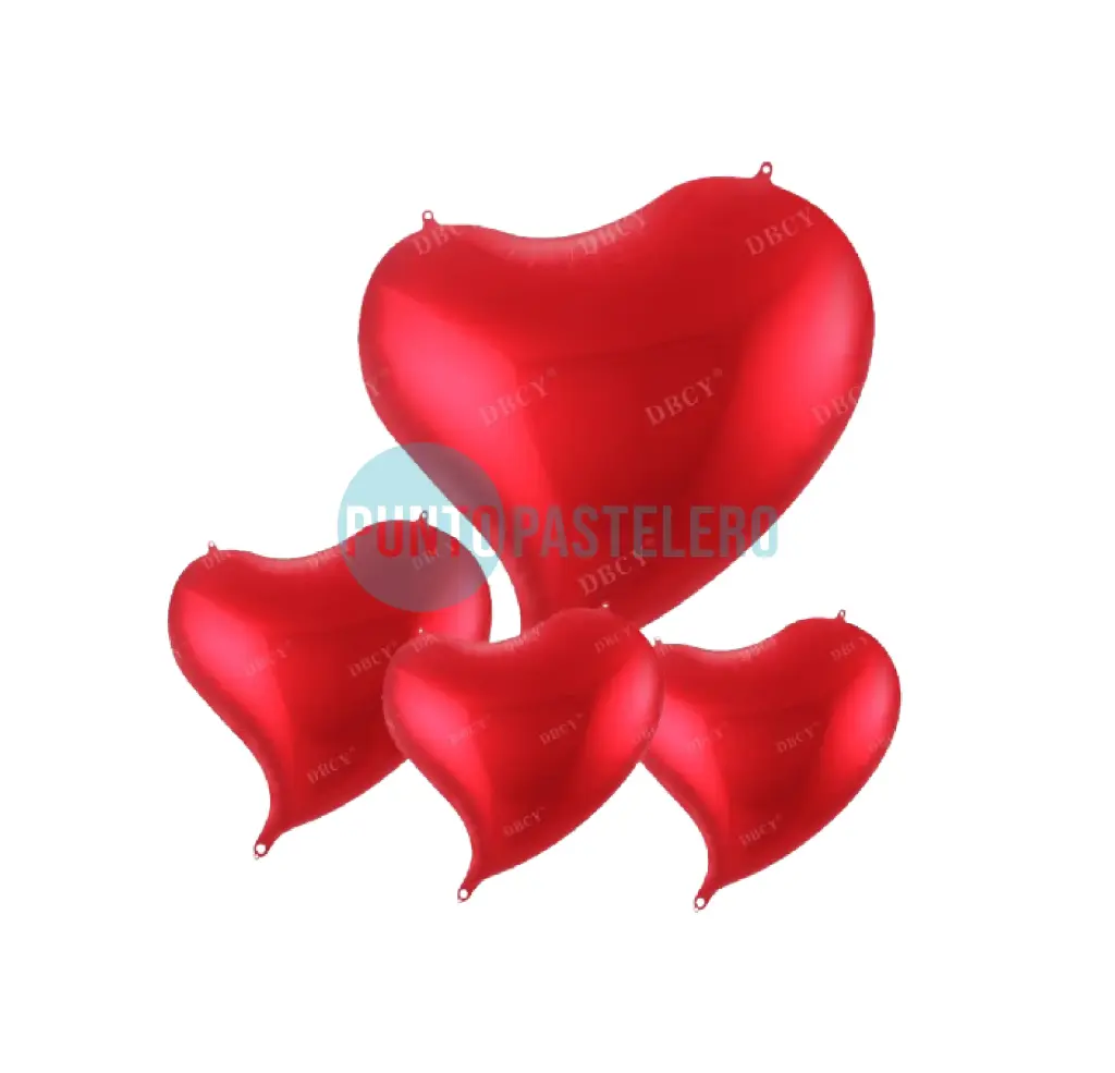 GLOBO CORAZON METALIZADO ROJO CON COLA 45 CM [CJ 5]