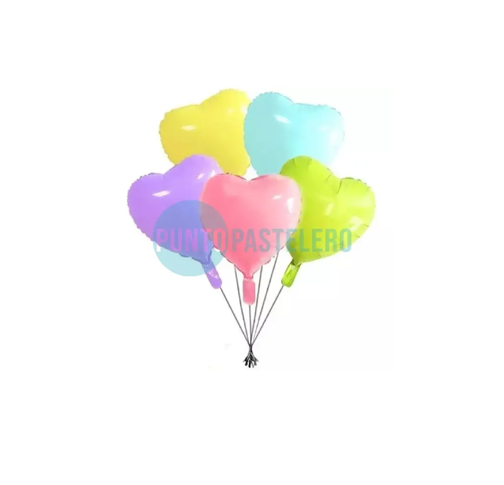 GLOBO CORAZON METALIZADO 45 CM (COLORES PASTEL) [33-4 - CJ 5]