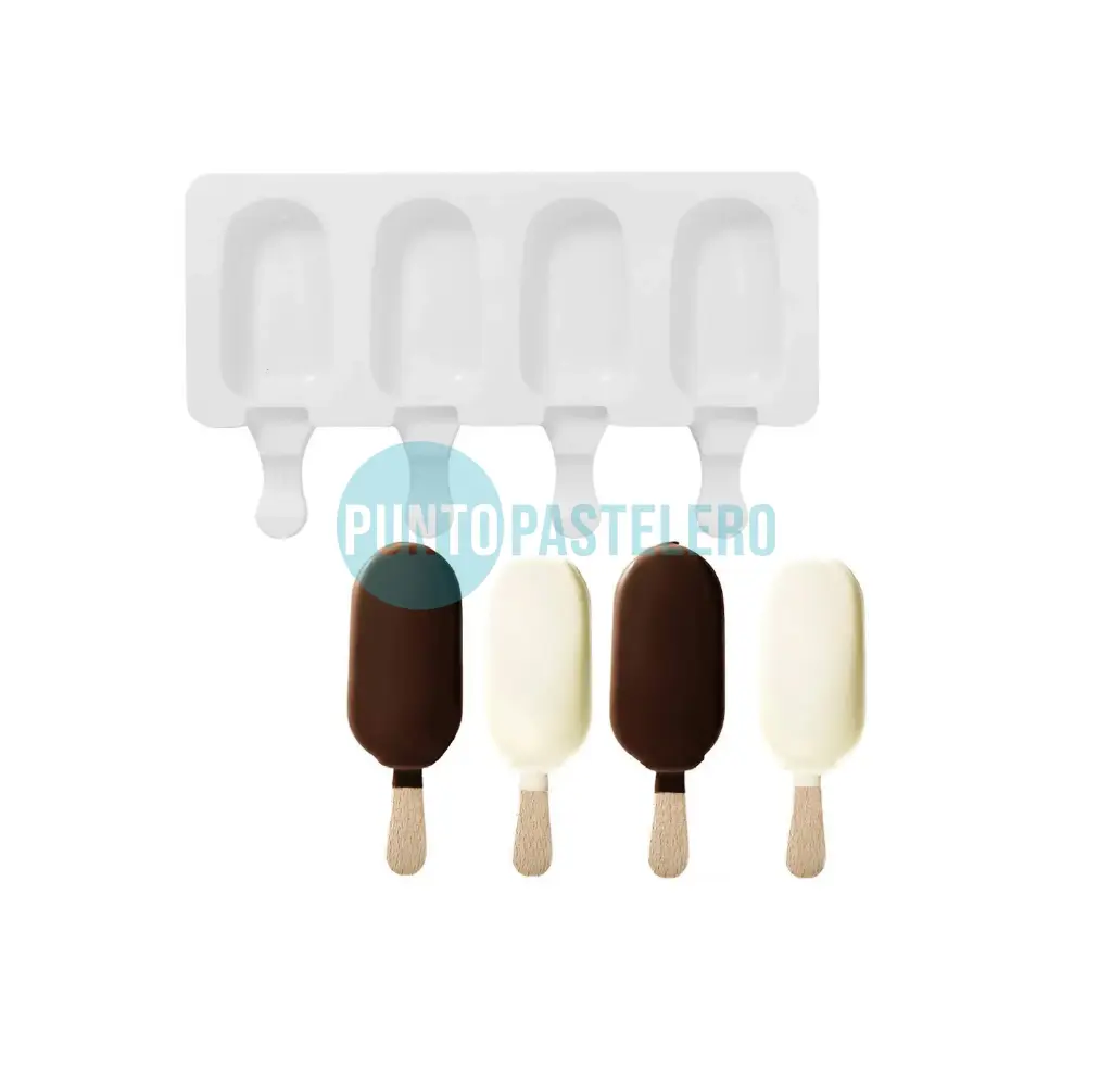 MOLDE DE SILICONA PALETAS DE HELADO (4 CAVIDADES) [P]
