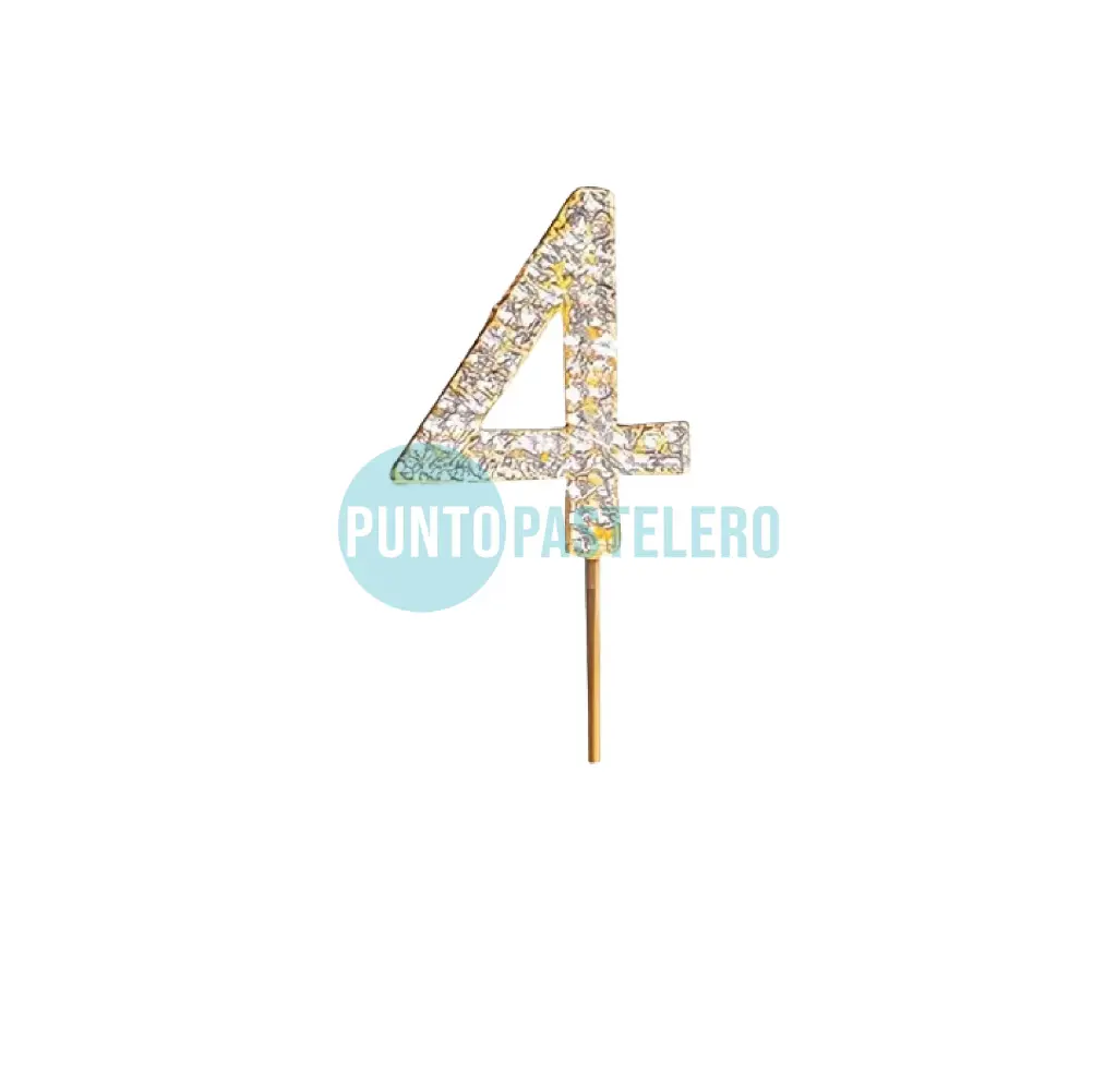 PINCHE ACRILICO NUMERO CON STRASS N°4