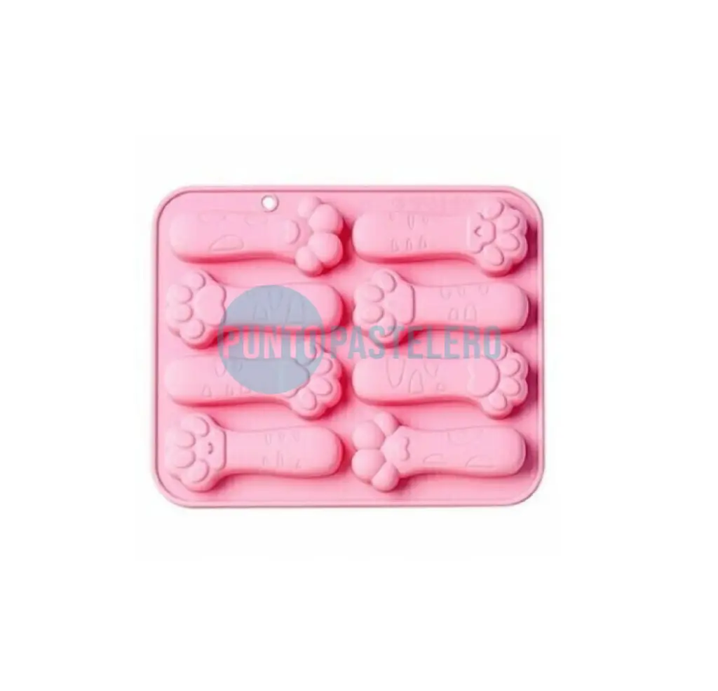 MOLDE SILICONA PALETITA 8 PATITAS DE GATO