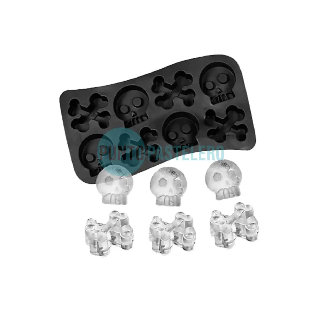 MOLDE DE SILICONA CALAVERA Y HUESOS [P]