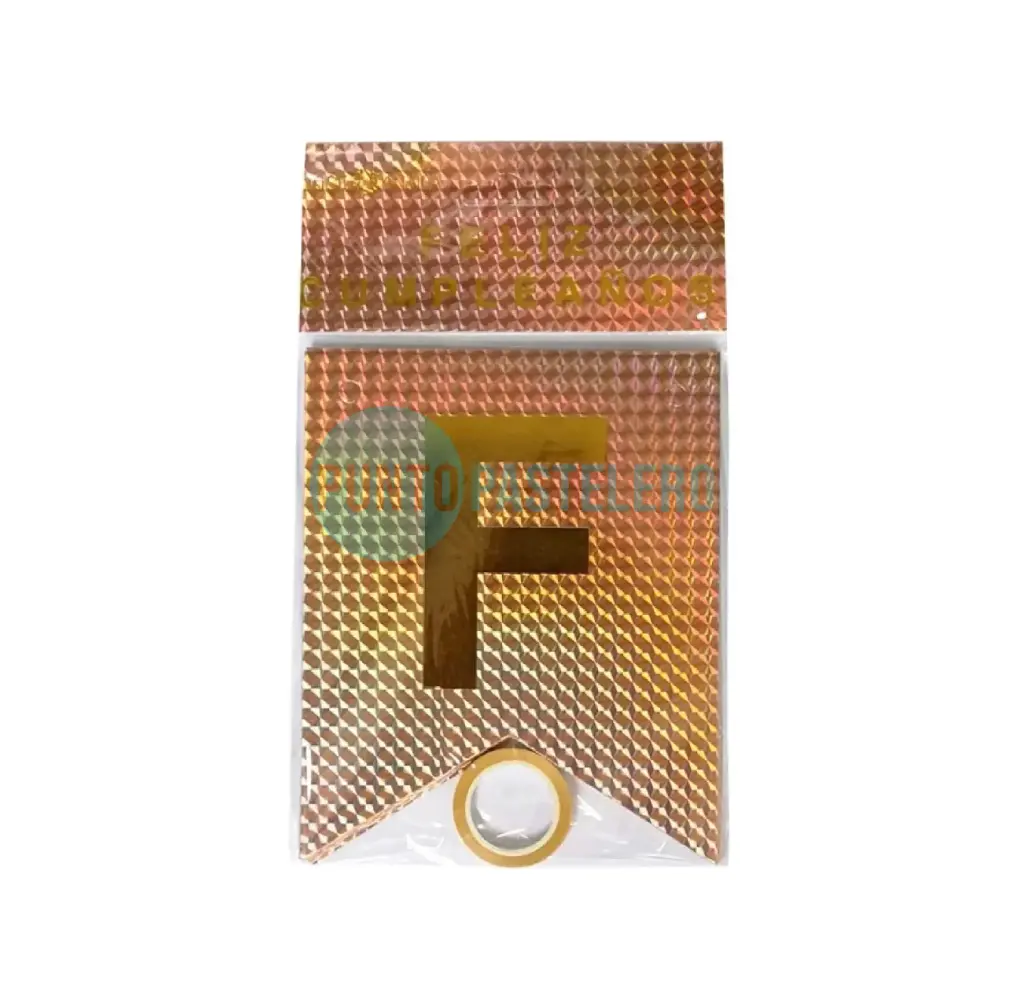 BANDERIN FELIZ CUMPLEAÑOS MATRIX ROSA GOLD