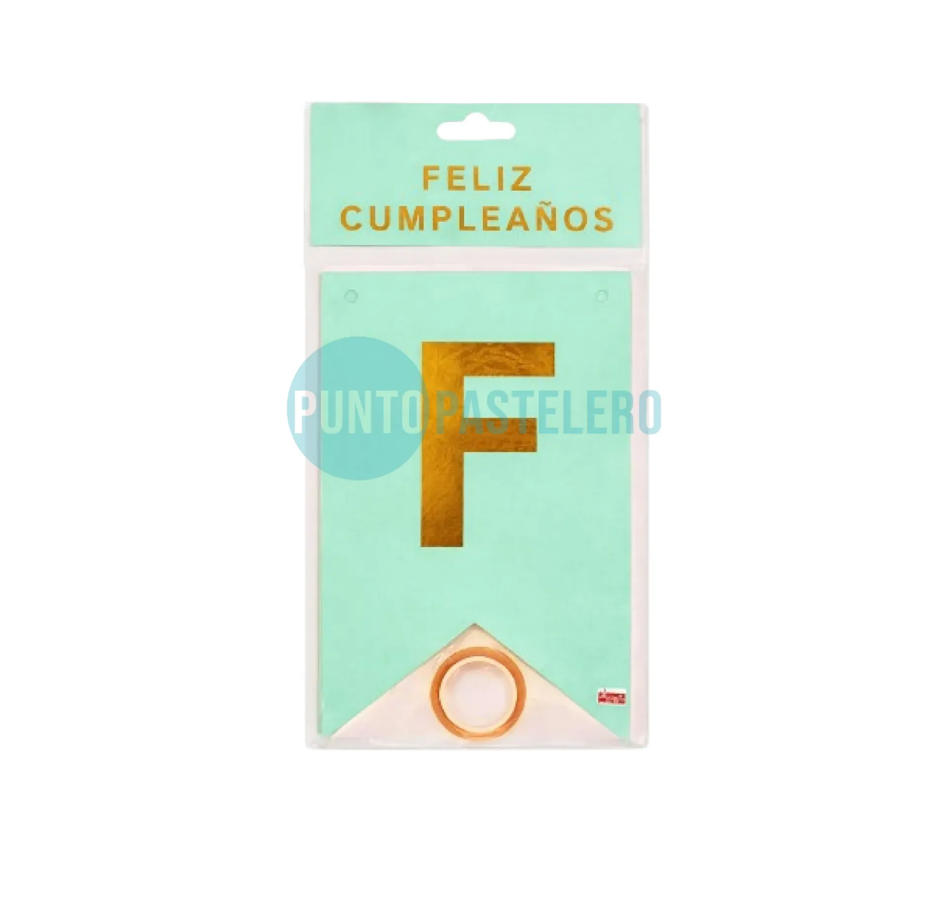 BANDERIN FELIZ CUMPLEAÑOS VERDE PASTEL