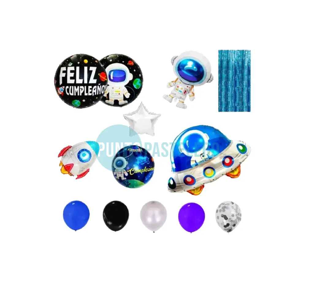SET GLOBOS ASTRONAUTA ESPACIO (26 PZ)