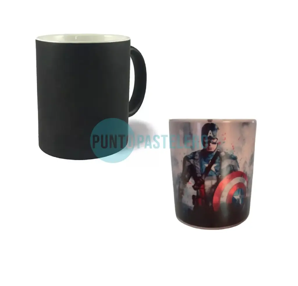TAZA DESAYUNO MAGICA CAPITAN AMERICA (370 ML.)