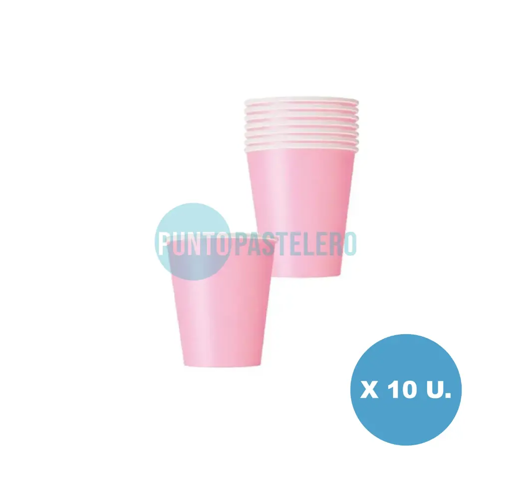VASO POLIPAPEL ROSA (8 U.) (ESTCOPACK)