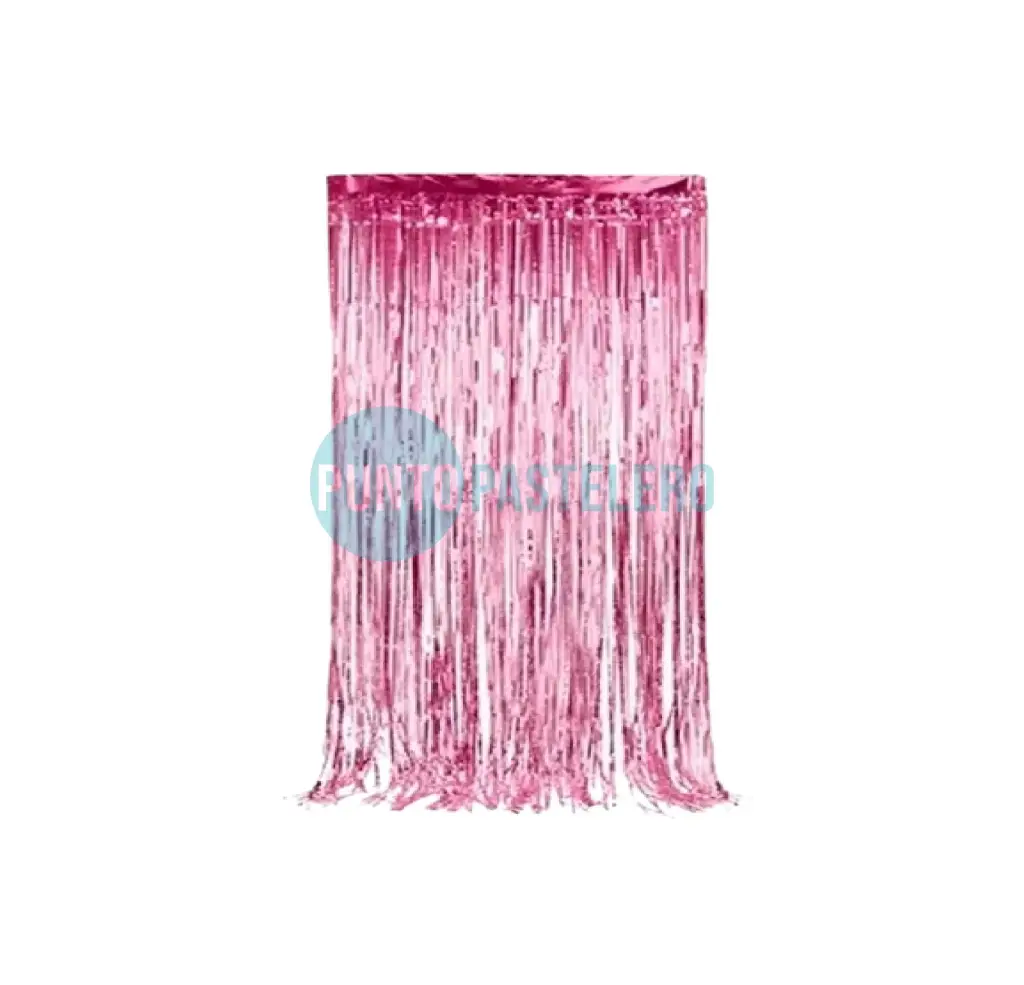 CORTINA METALIZADA TORNASOLADO ROSA GOLD FOIL FRINGE (1X2 MT.)