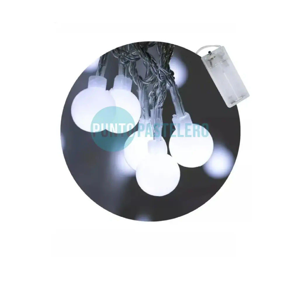 [6929323141730] GUIRNALDA LED BOLAS 10 LUCES BLANCO 3M 220V (CALIDA)
