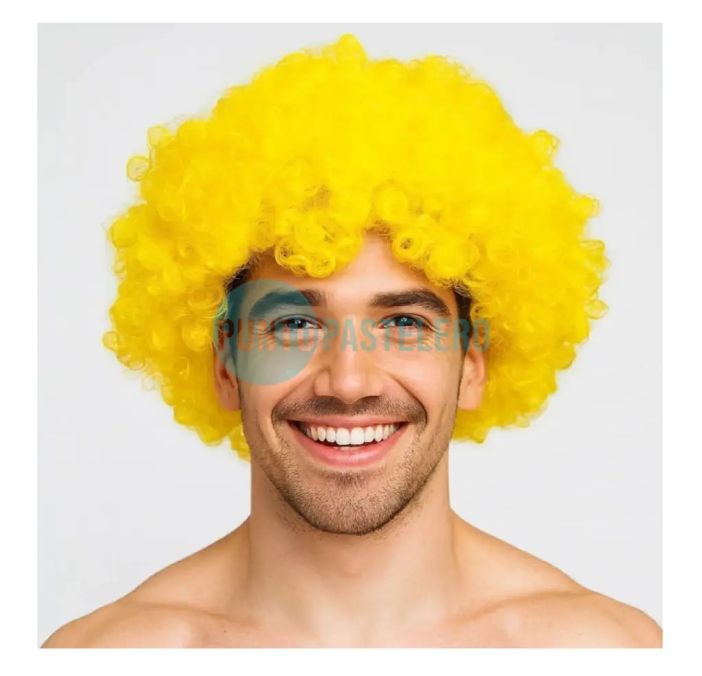 PELUCA PAYASO PREMIUM AMARILLA