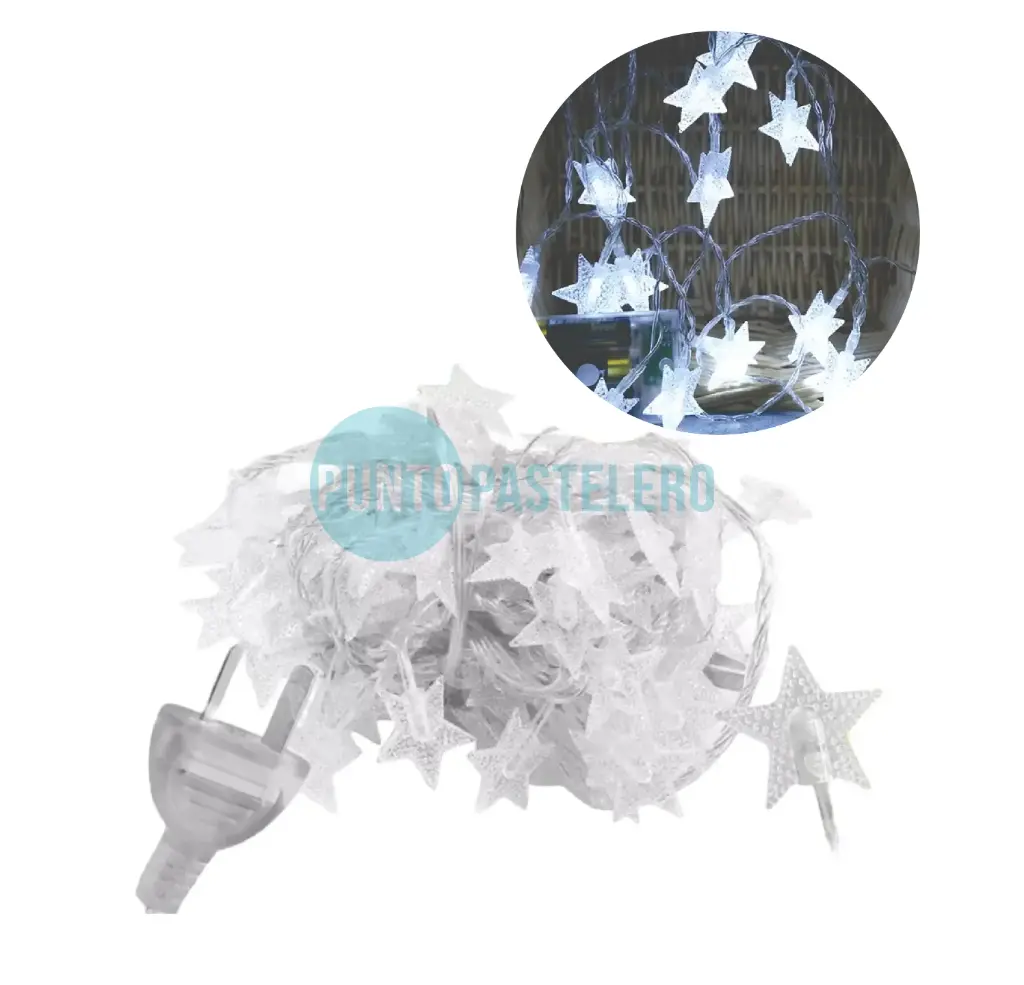 [7457102810113] GUIRNALDA LED 28 LUCES (5 MT) ESTRELLA (220V) (FRIA)