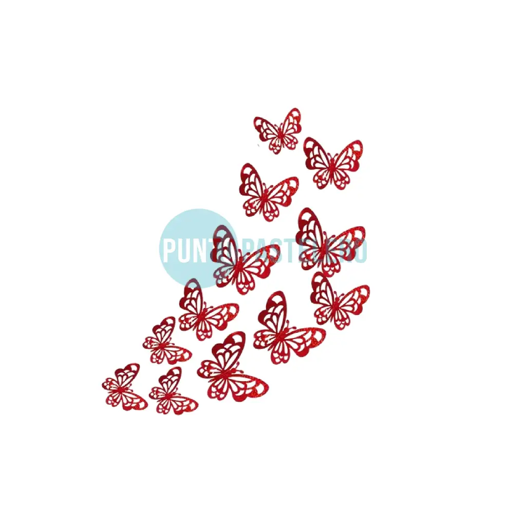 ADORNO COLGANTE MARIPOSA PARA ARMAR ROJA (40 PZ)