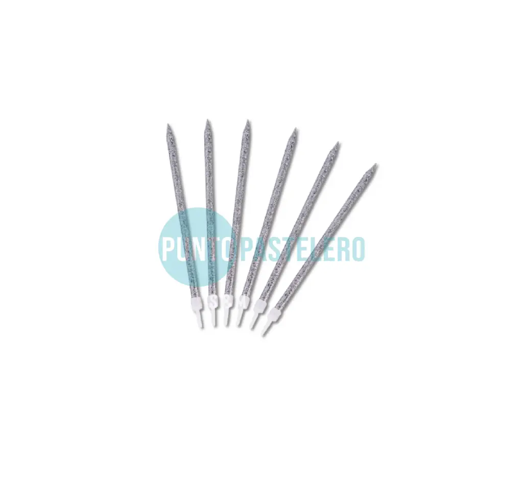 PACK VELAS METALIZADAS PLATA (6 U.)