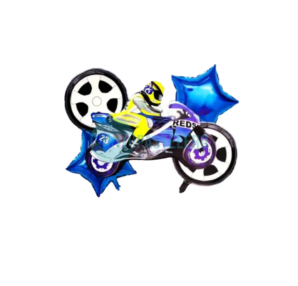 SET DE GLOBOS MOTO DE CARRERA (5 PIEZAS)