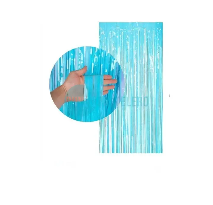 CORTINA CELESTE PASTEL FOIL FRINGE (1 X 2 MT.)